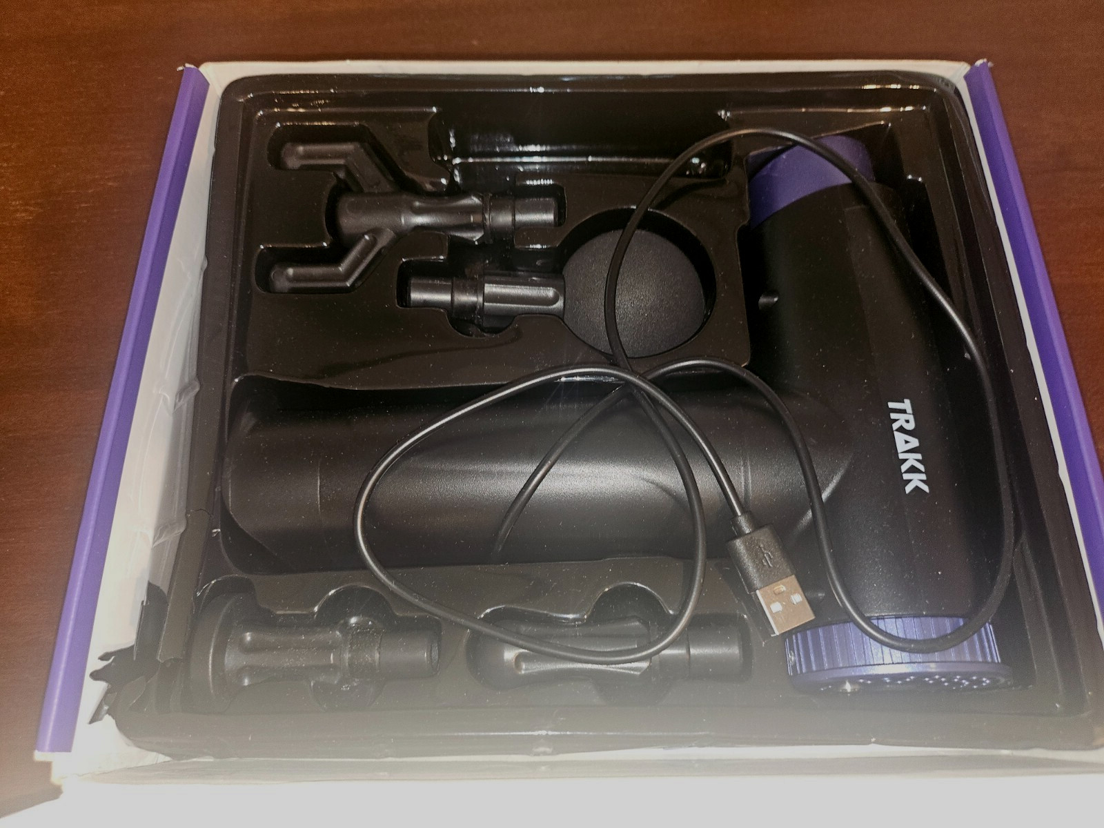 TRAKK Deep Tissue Handheld Athlete Massage Gun Therapy w/ 4 Speeds & Attachments