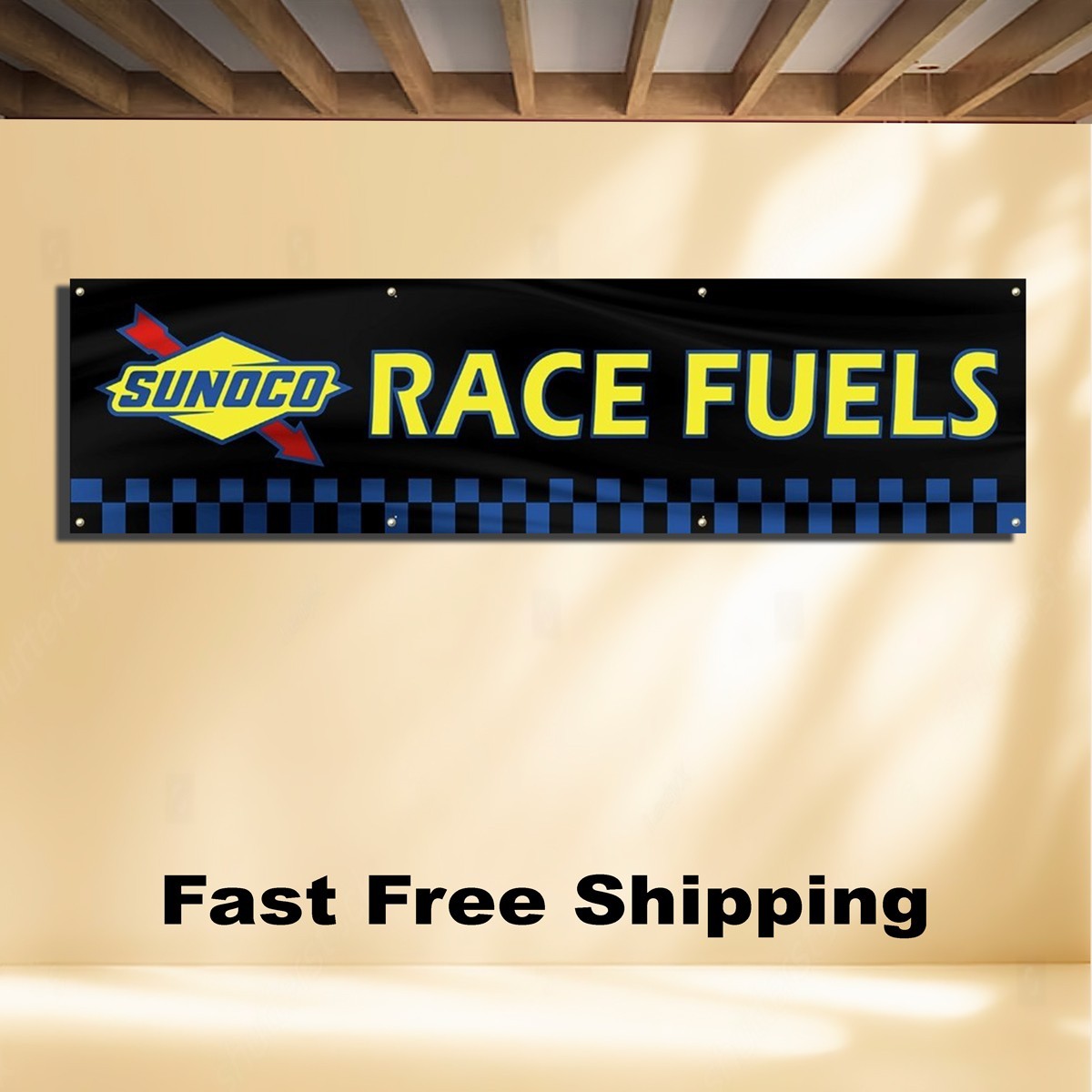 SUNOCO RACE FUELS 2'X8' BANNER FLAG SUNOCO RACE FUELS 2'X8' BANNER FLAG