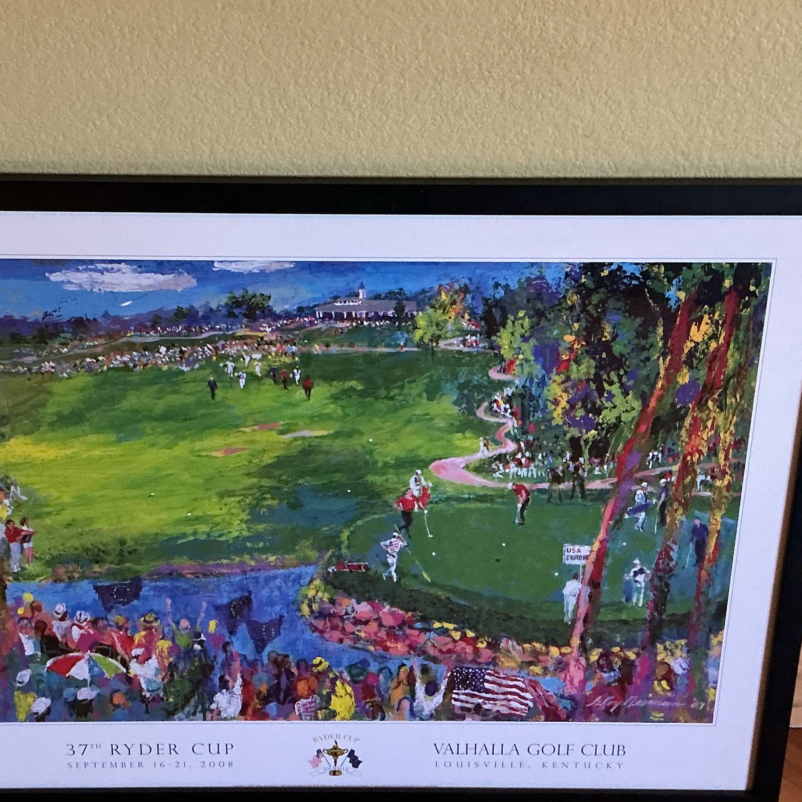 LeRoy Neiman ‘37th Ryder Cup’ Signed 2008 Golf Print, Framed Landscape LeRoy Neiman ‘37th Ryder Cup’ Signed 2008 Golf Print, Framed Landscape