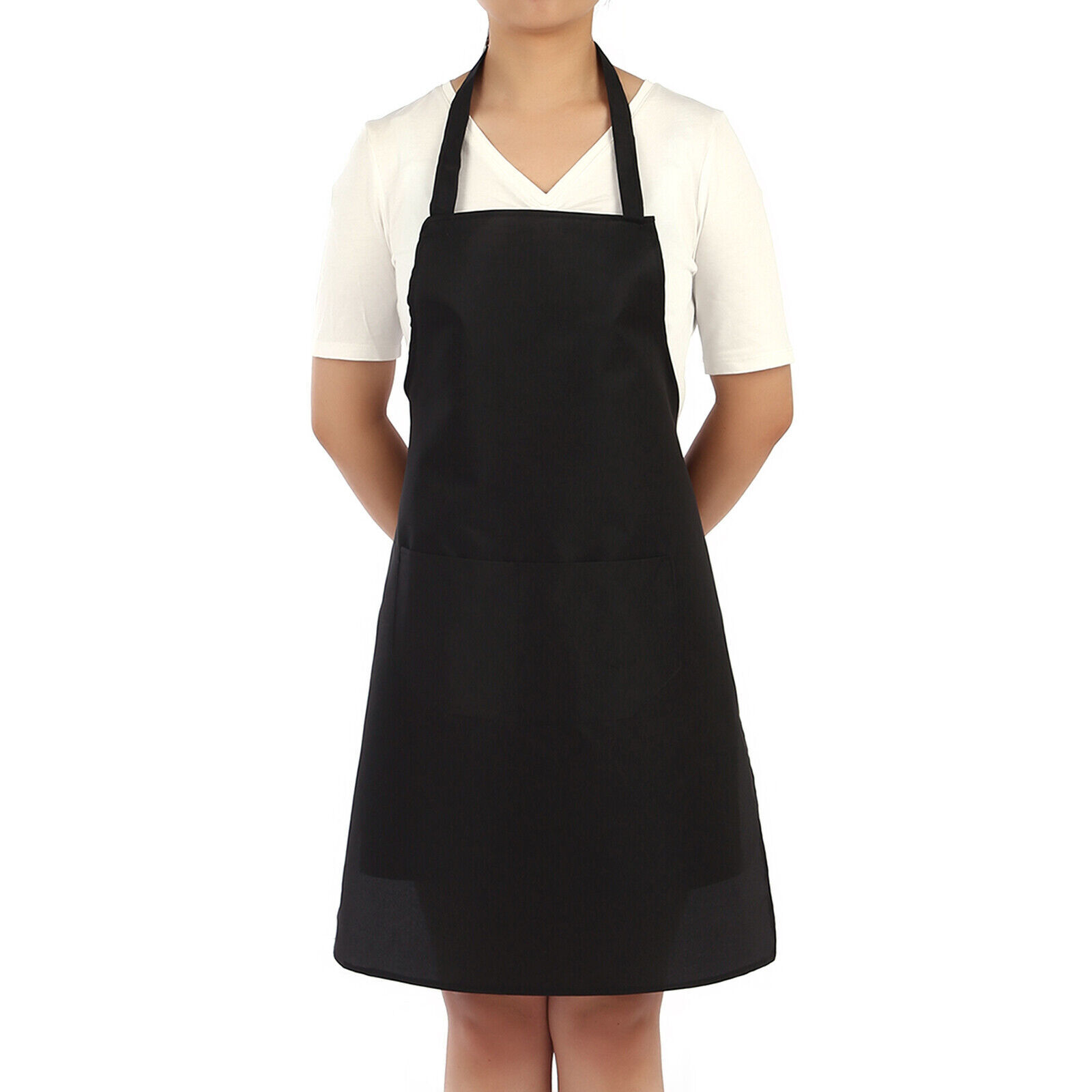 Kitchen Chef Bib Apron Cooking 2 Pockets Waterproof Butcher Catering Restaurant