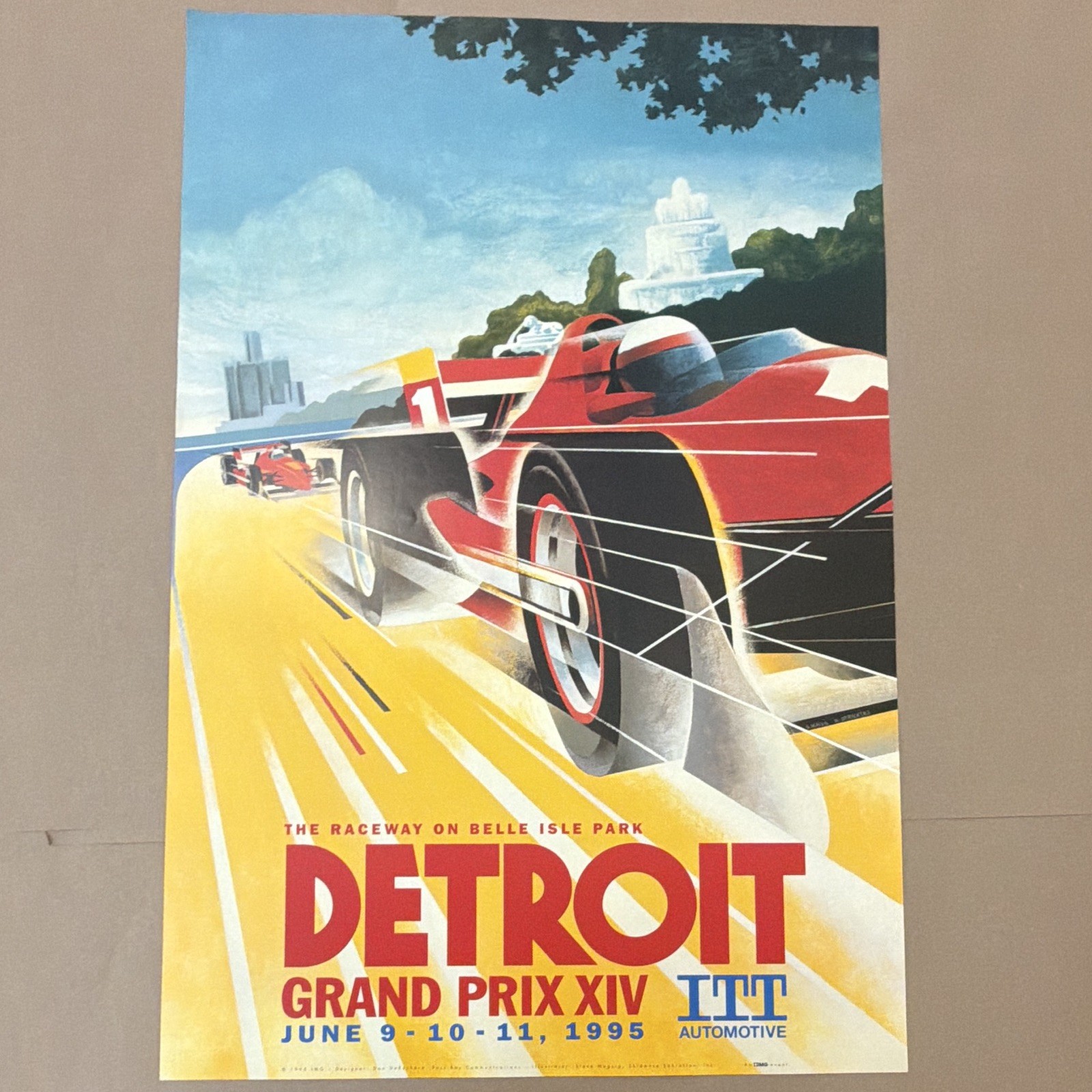 1995 Detroit Grand Prix XIV Belle Isle Park Auto Racing Poster