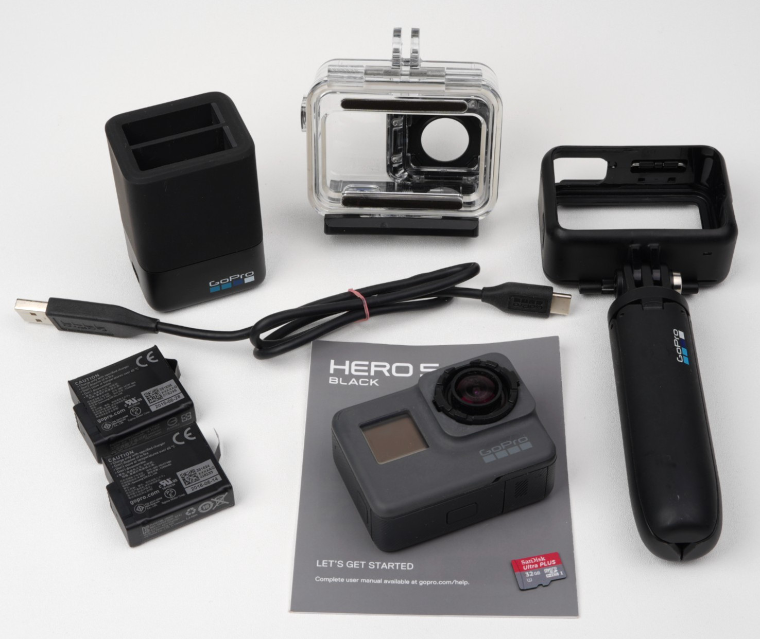 GoPro HERO5 Black 12MP Waterproof Touchscreen Camera Kit - w/ SD, Mounts, USB GoPro HERO5 Black 12MP Waterproof Touchscreen Camera Kit - w/ SD, Mounts, USB
