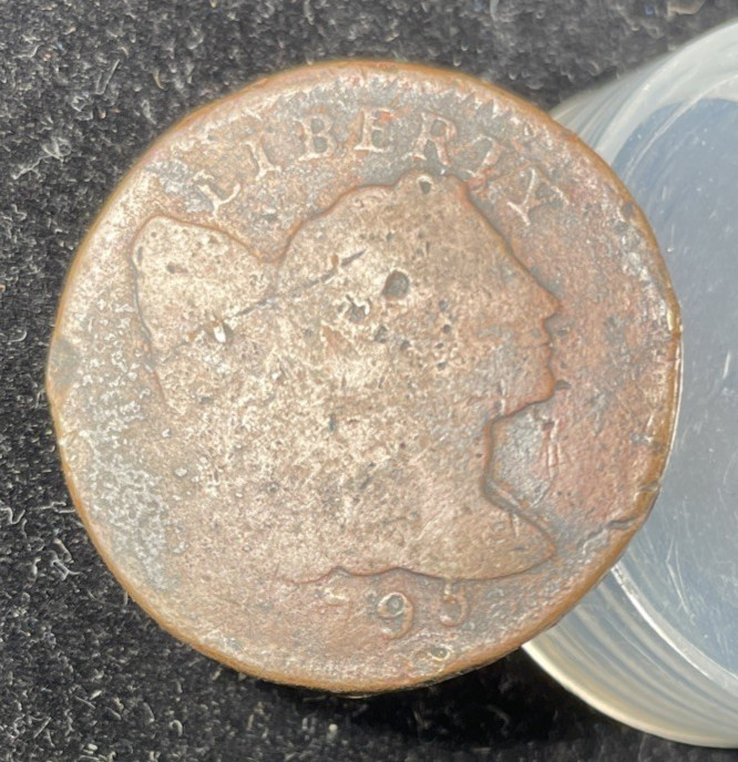 1795 Liberty Cap large cent lettered edge S-75 R3 Fr/AG full Liberty