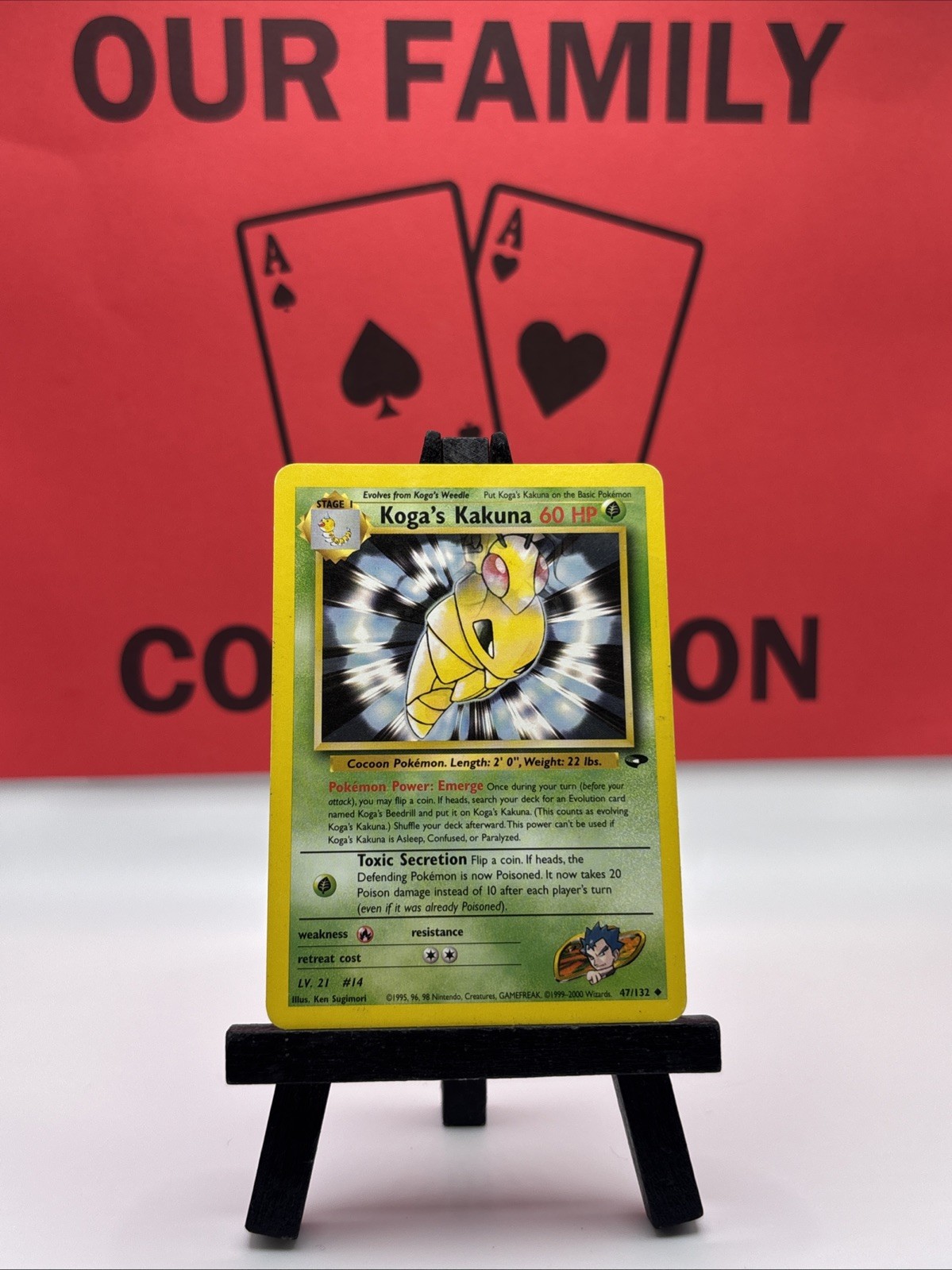 Koga\'s Kakuna 47/132 Gym Challenge WOTC Pokemon TCG Regular Uncommon 1999 MP Koga\'s Kakuna 47/132 Gym Challenge WOTC Pokemon TCG Regular Uncommon 1999 MP