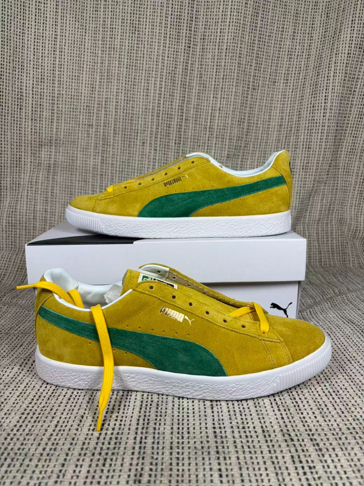 PUMA-Suede Vintage Retro 'Spectra Yellow Amazon Green Shoes 380537-03