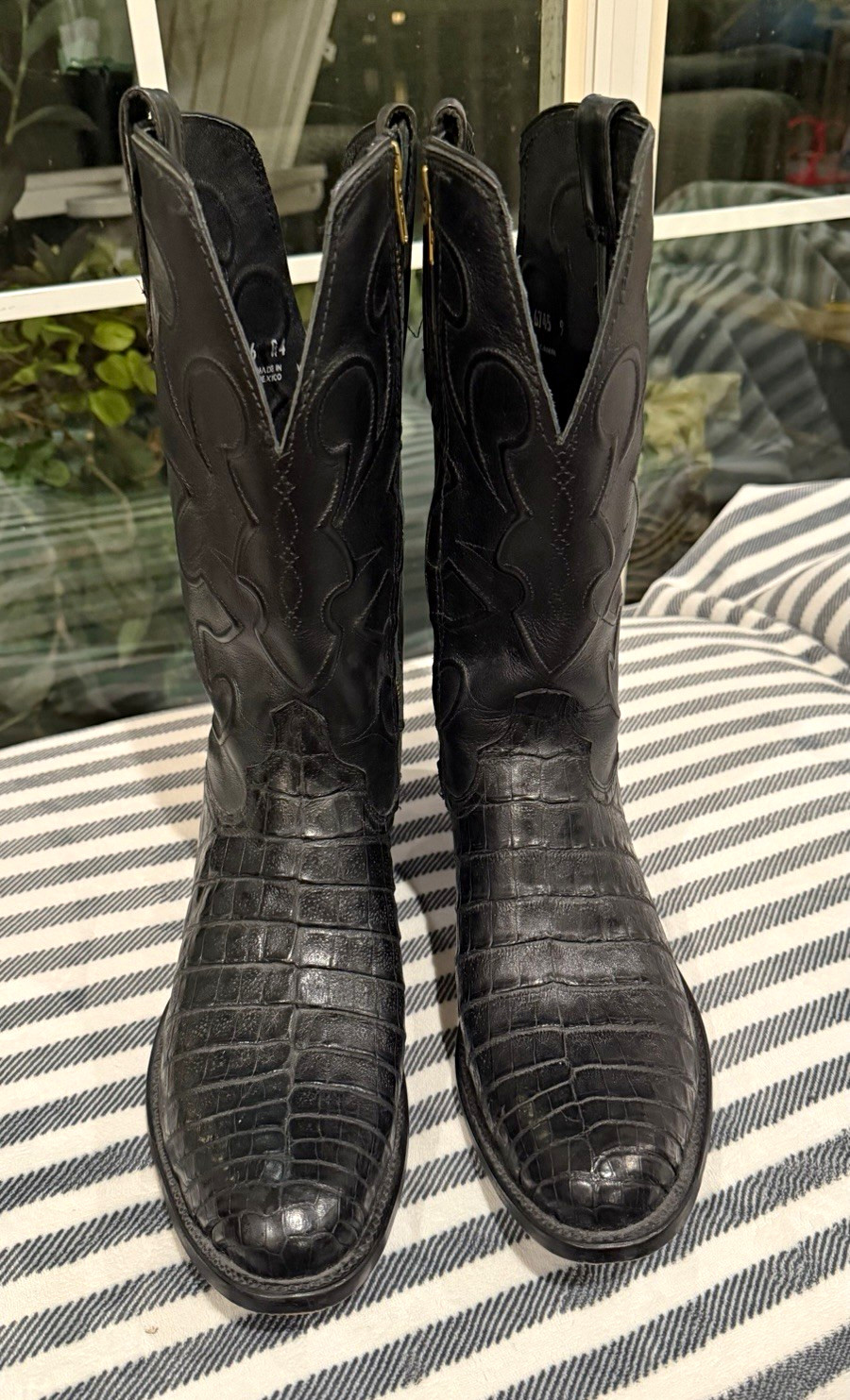 Lucchese M1636 R4 Charles Black Caiman Belly Cowboy Boots Men’s 11 EE Exotic