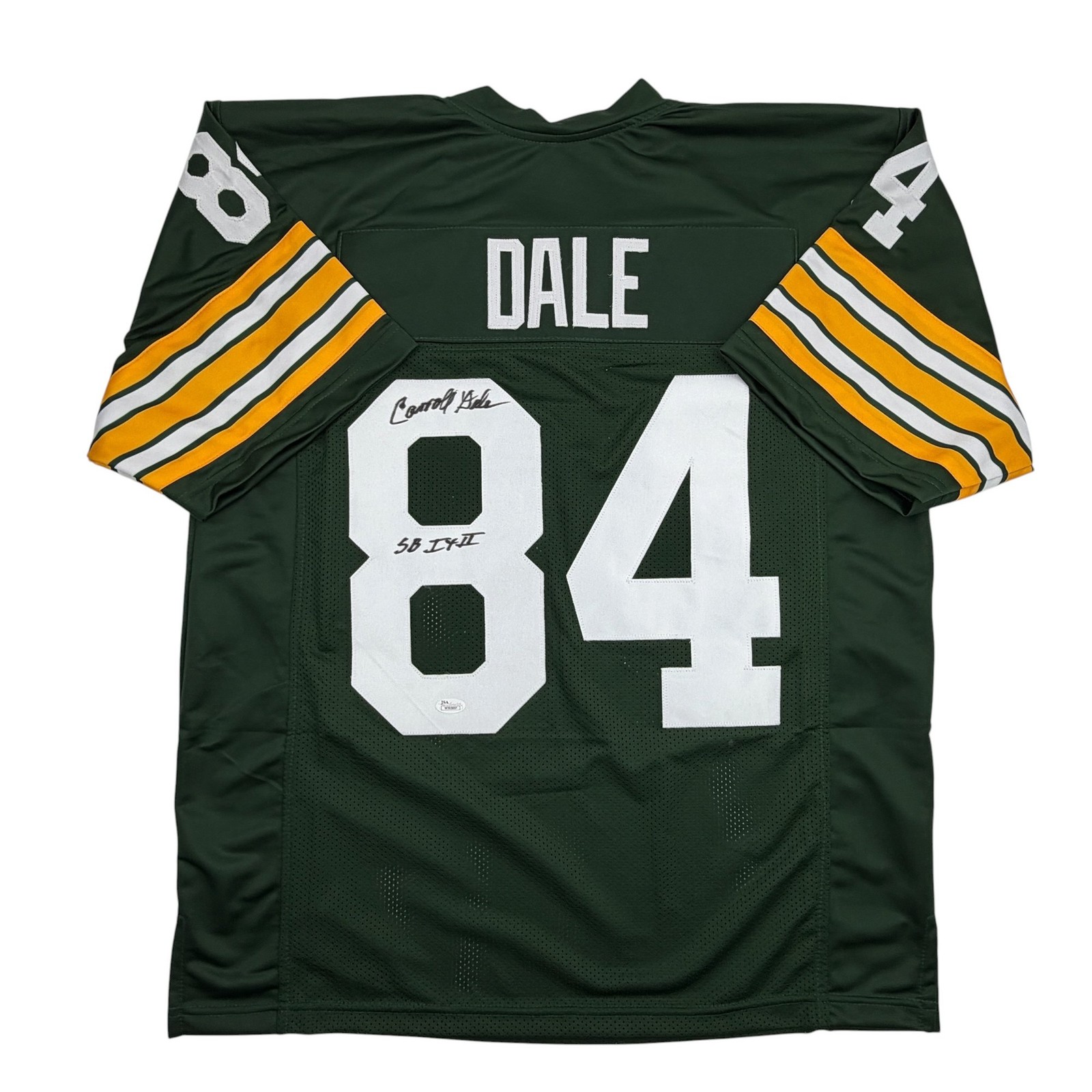 Autographed/Signed Carroll Dale Green Bay Green Football Jersey JSA COA Autographed/Signed Carroll Dale Green Bay Green Football Jersey JSA COA