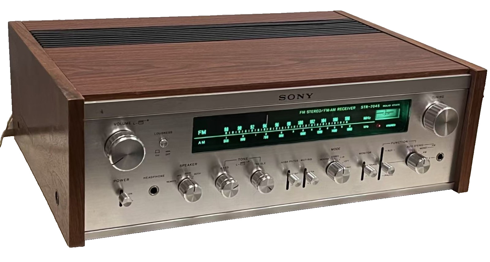Vintage SONY STR-7045, 30W Receiver, 1972, Pro. Serviced, 90-Day Warranty.