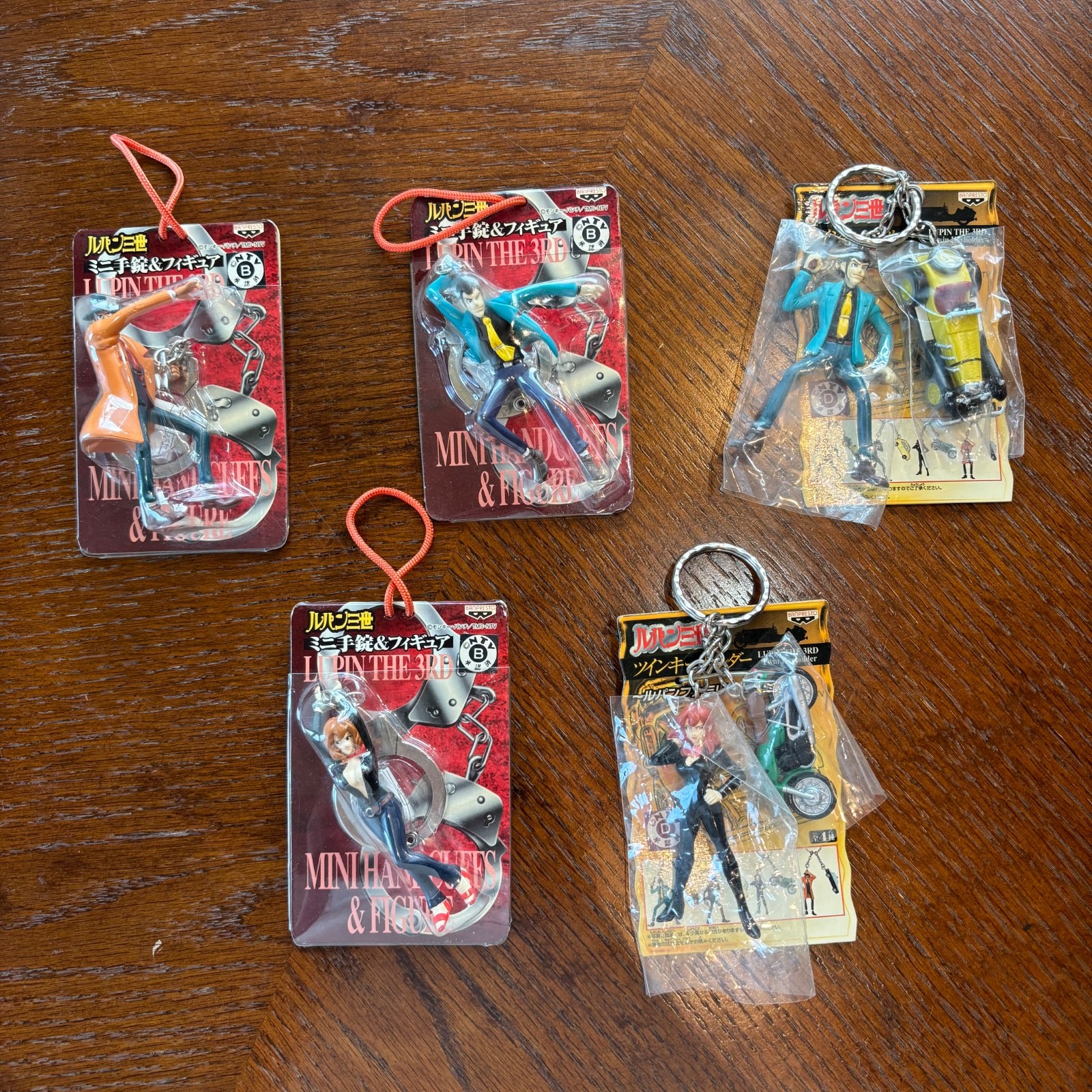Lupin the 3rd Keychain Figure Lot 5 Banpresto 2004 Vintage Prize Japan Rare