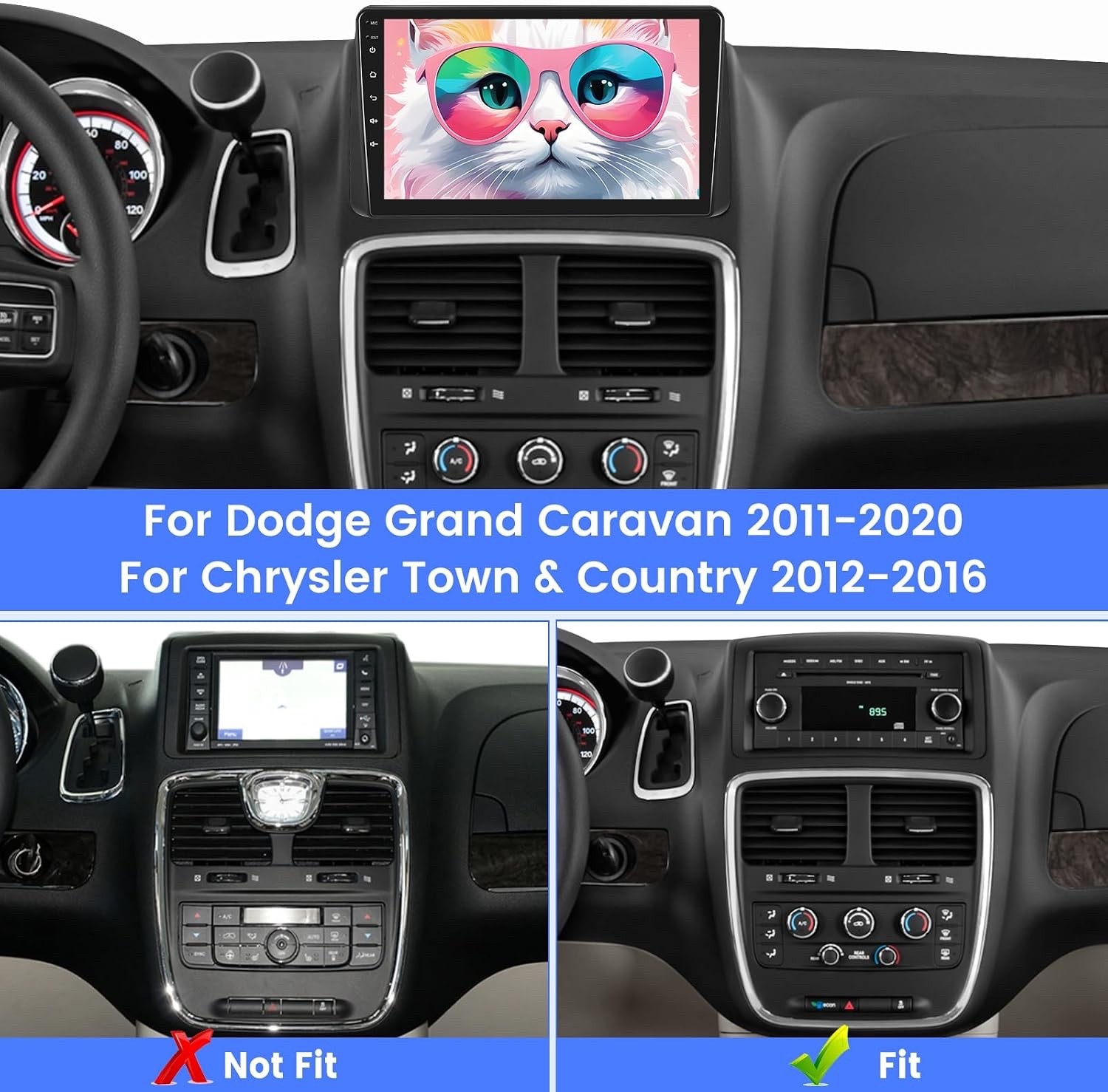 4G+64G Carplay Android 14 Car Radio Stereo GPS For Dodge Grand Caravan 2011-2020