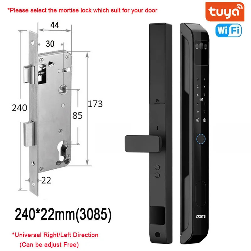 3D Face Smart Door Lock for Sliding Door, Waterproof, Fingerprint Access