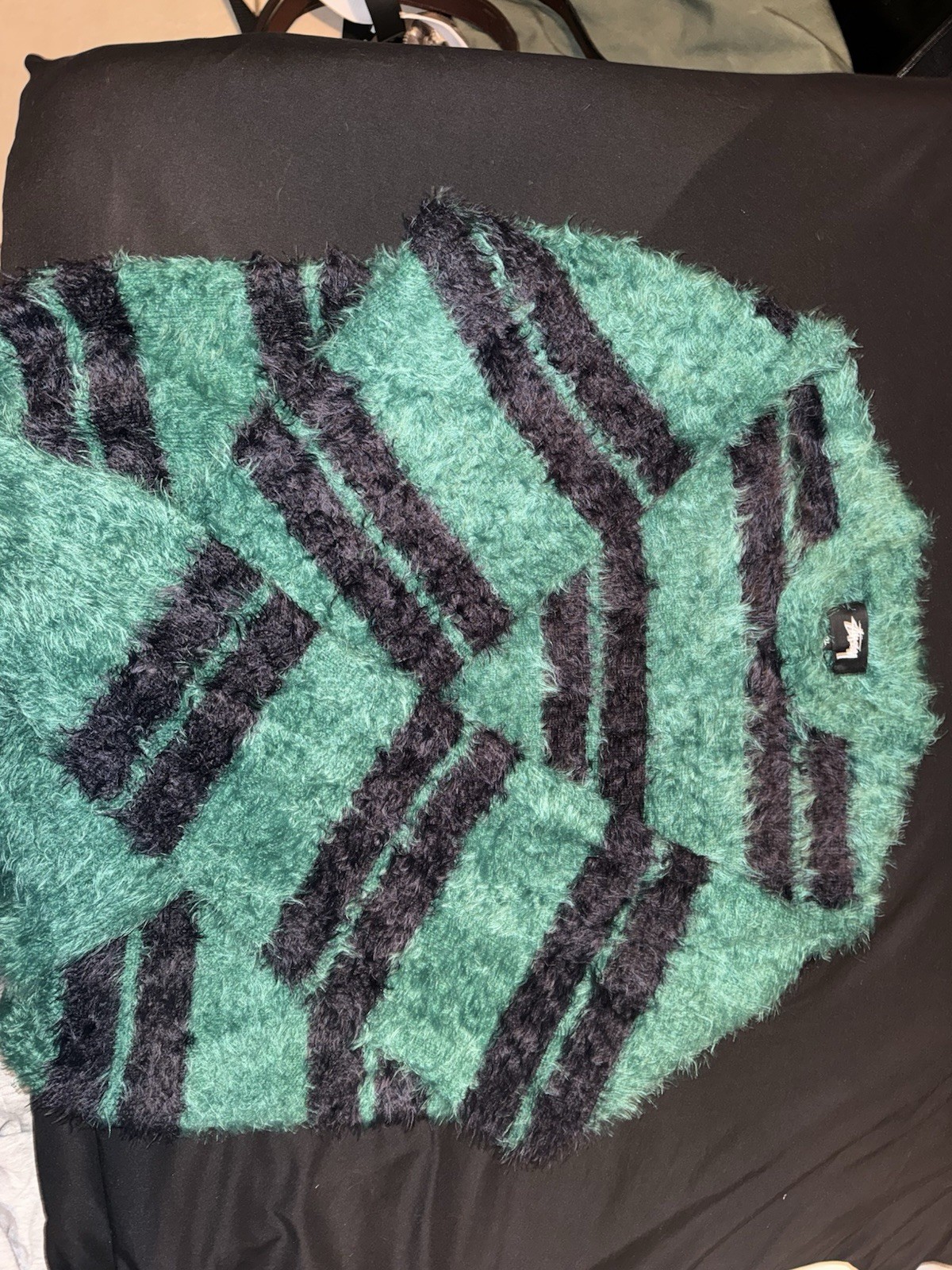 Stussy Green Fuzzy Sweater