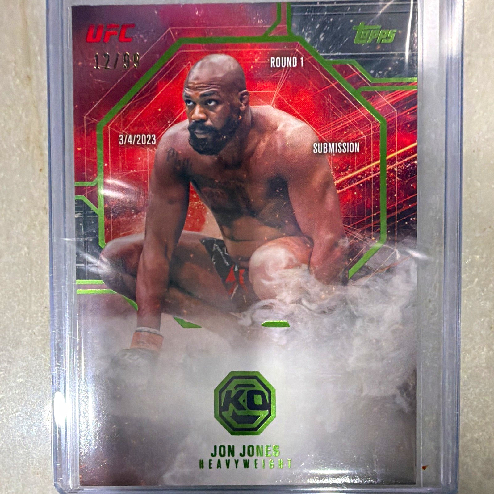 Rare 12/99 2026 Topps Knockout UFC Jon Jones Instant Arrival Lime Green parallel Rare 12/99 2026 Topps Knockout UFC Jon Jones Instant Arrival Lime Green parallel