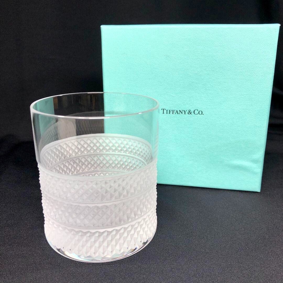 Tiffany & Co Diamond Point Glass Old Fashion Mug H3.5in W2.95in from JP