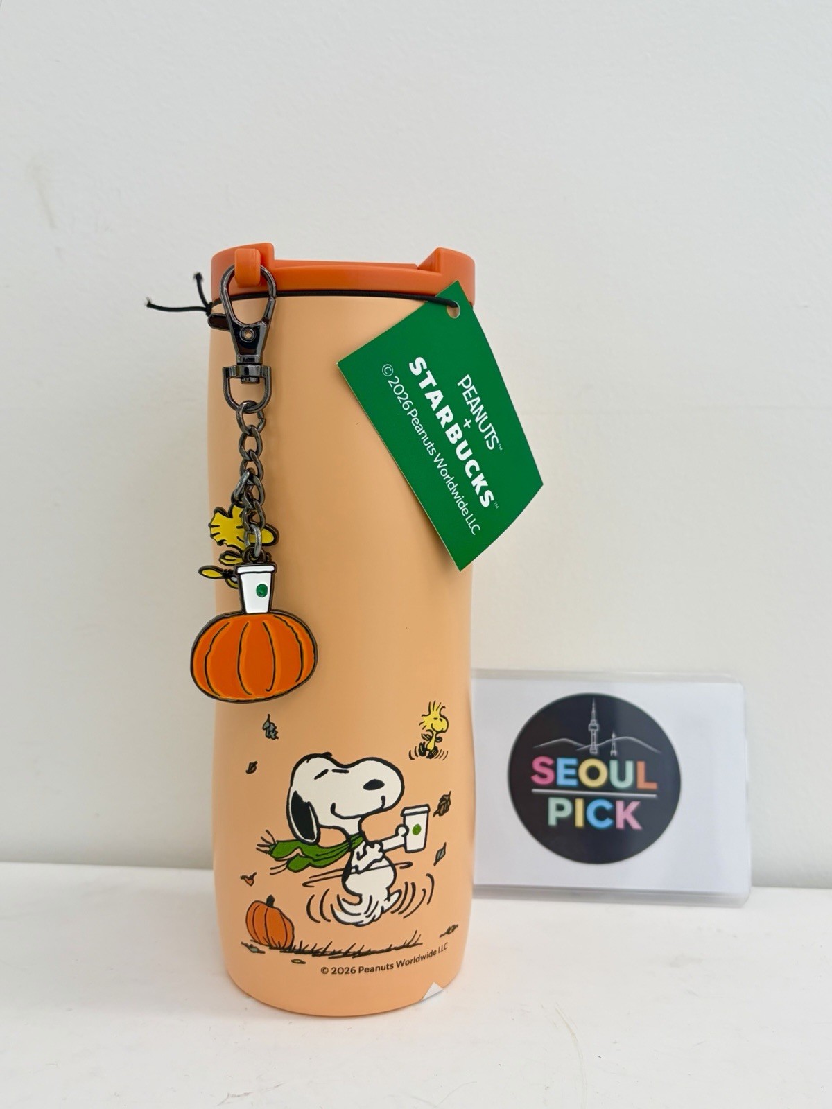 Starbucks Korea 2026 Peanuts Snoopy Pumpkin Flowline Stainless Tumbler 473ml