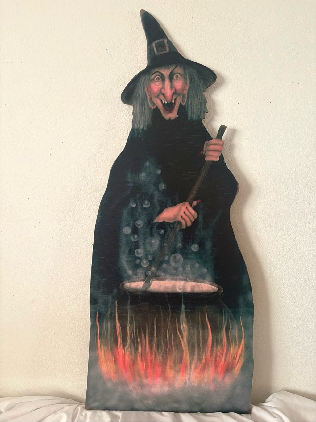 Vintage Bonnie Barrett boardwalk originals witch wood cutout large Halloween
