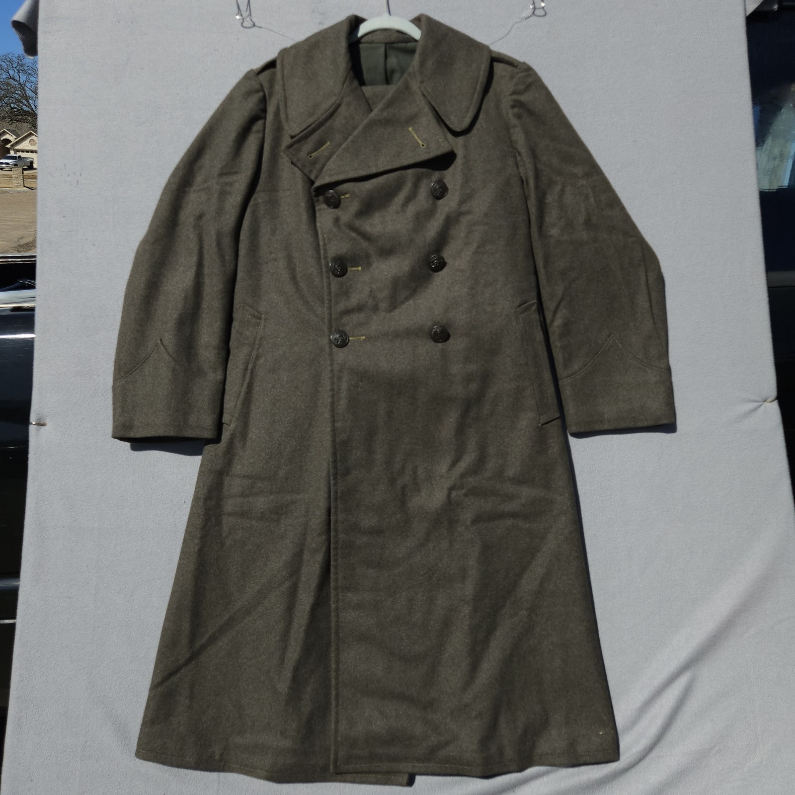 WWII US Army Enlisted Men's Wool Overcoat and Pants Original Period Uniform Item