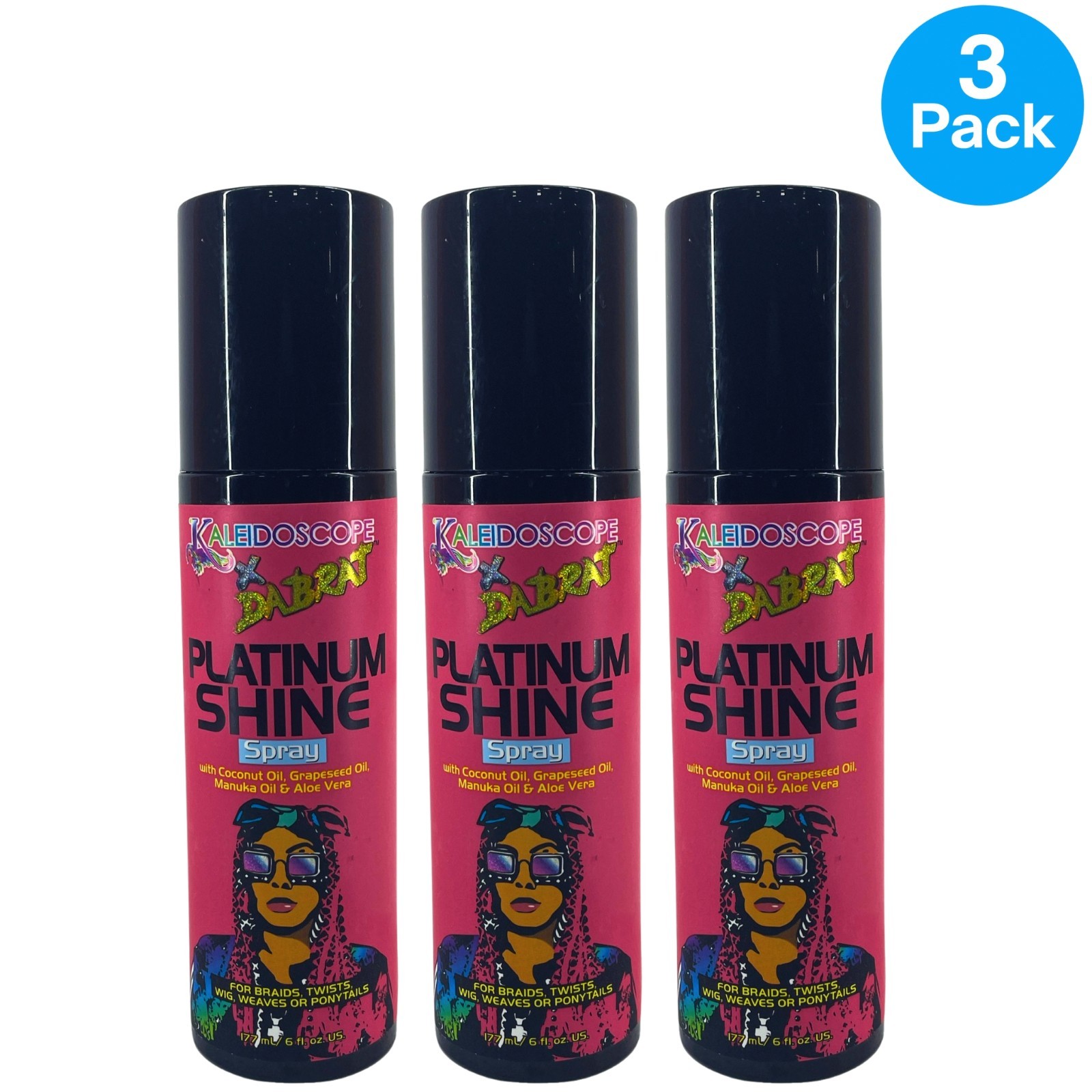 Kaleidoscope Da Brat Platinum Shine Spray 6 fl oz 3 Pack New Kaleidoscope Da Brat Platinum Shine Spray 6 fl oz 3 Pack New