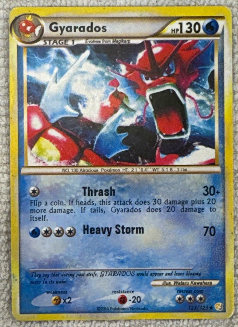 The Pokémon Company Gyarados 123/123 Holo Rare 130 HP HeartGold SoulSilver The Pokémon Company Gyarados 123/123 Holo Rare 130 HP HeartGold SoulSilver