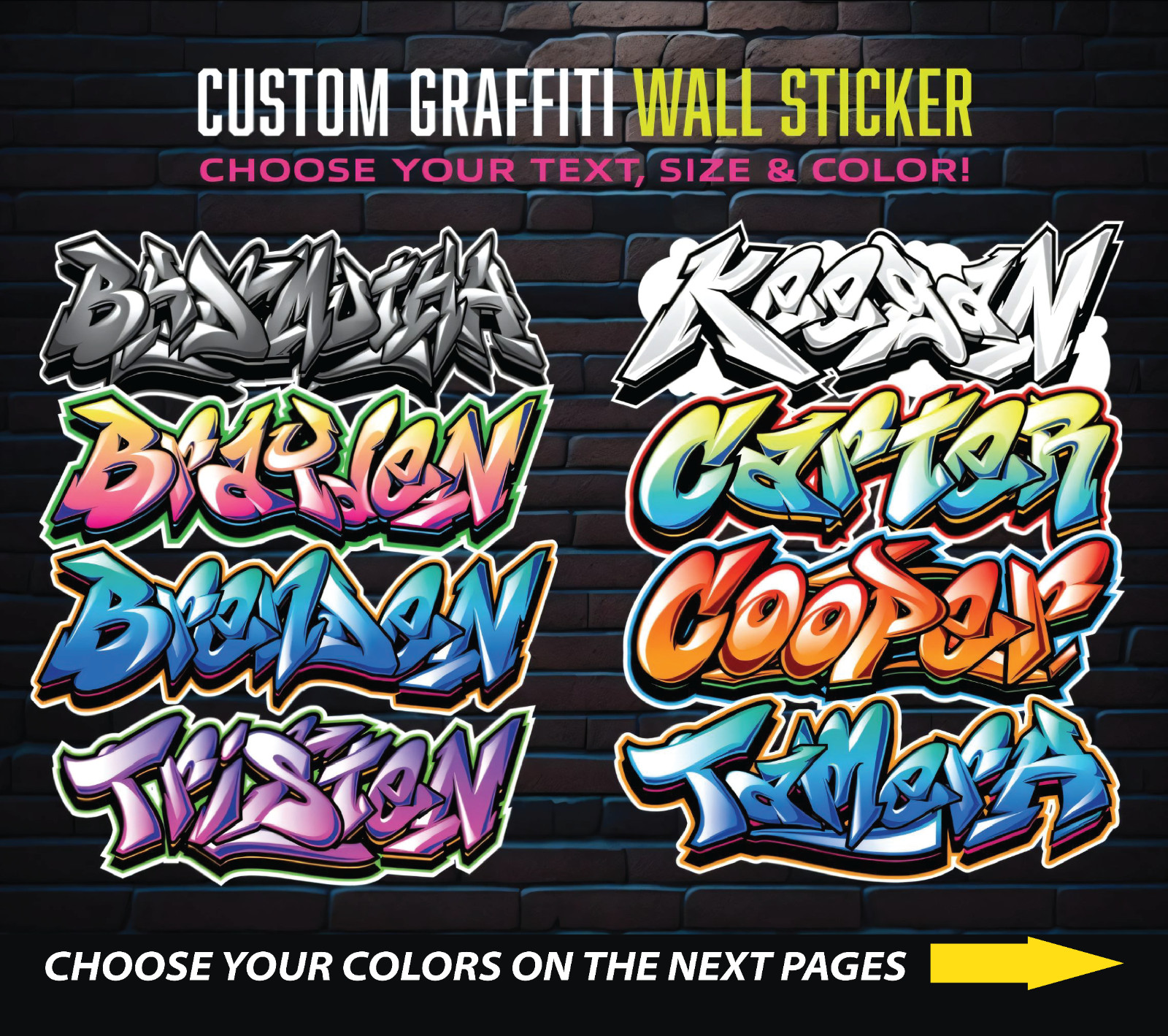 Custom Personalized Vinyl Graffiti Name Decal Sticker | Car Window Tumbler Wall Custom Personalized Vinyl Graffiti Name Decal Sticker | Car Window Tumbler Wall