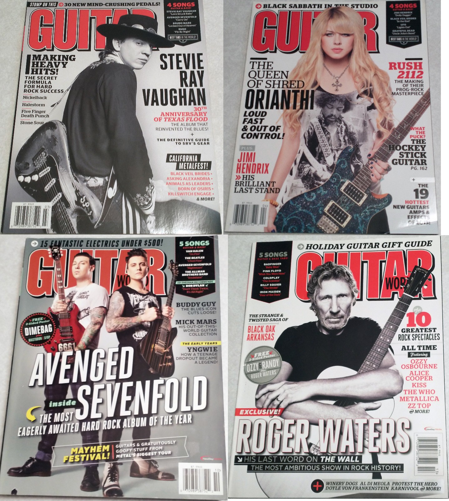 Guitar World Magazine 2013 Lot - 13 Issues - Stevie Ray Vaughn Orianthi Nirvana
