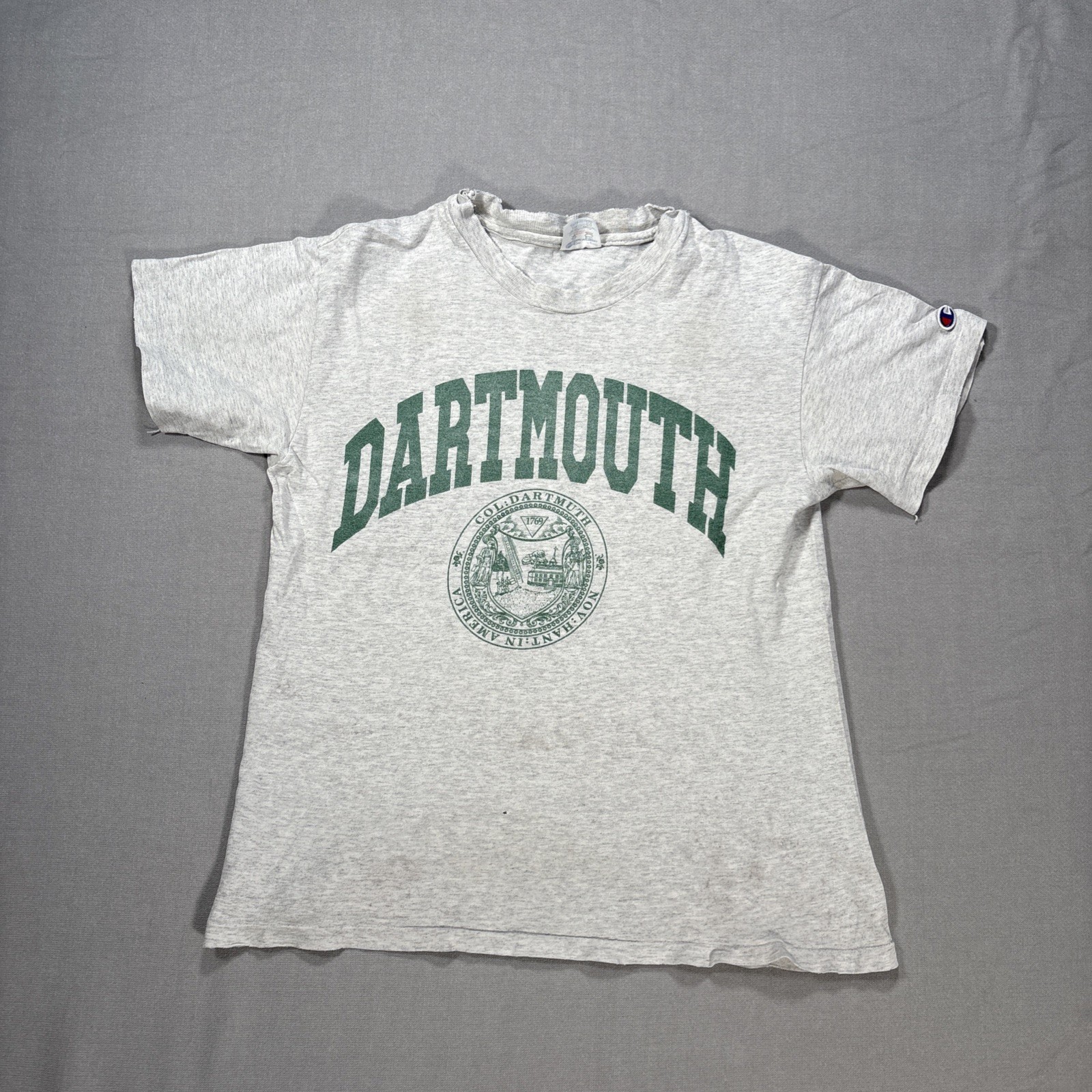 VTG Dartmouth Shirt Mens Medium Champion Single Stitch Thrashed Stained Made USA