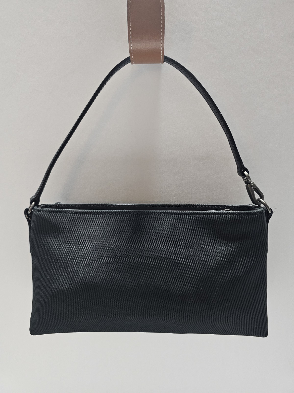 Coach 7407 Black Twill Leather Trim Shoulder Bag Purse Vintage Y2K
