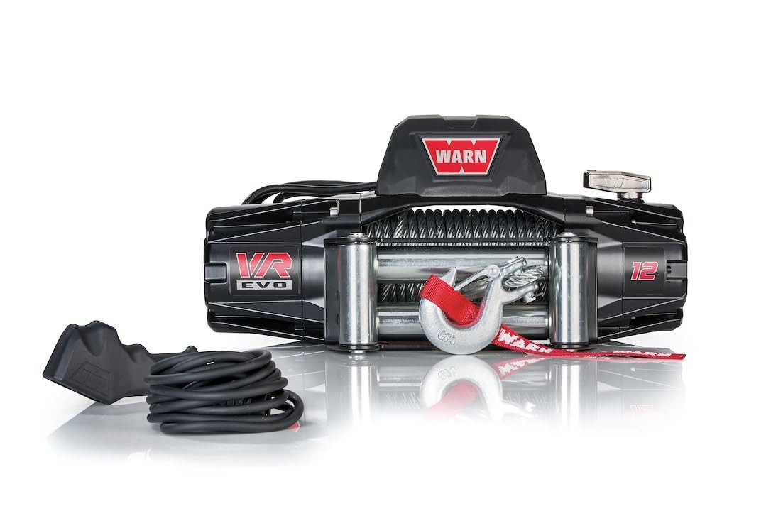 WARN 103254 VR EVO 12 Electric 12V DC Winch with Steel 12,000 lbs., Black WARN 103254 VR EVO 12 Electric 12V DC Winch with Steel 12,000 lbs., Black
