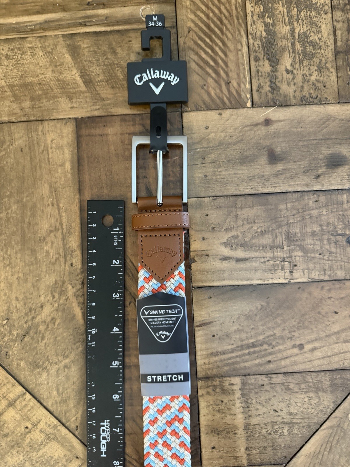 Callaway Golf Belt Stretch Swing Tech Orange & Blue New w/ Tag Medium 34-36 Callaway Golf Belt Stretch Swing Tech Orange & Blue New w/ Tag Medium 34-36