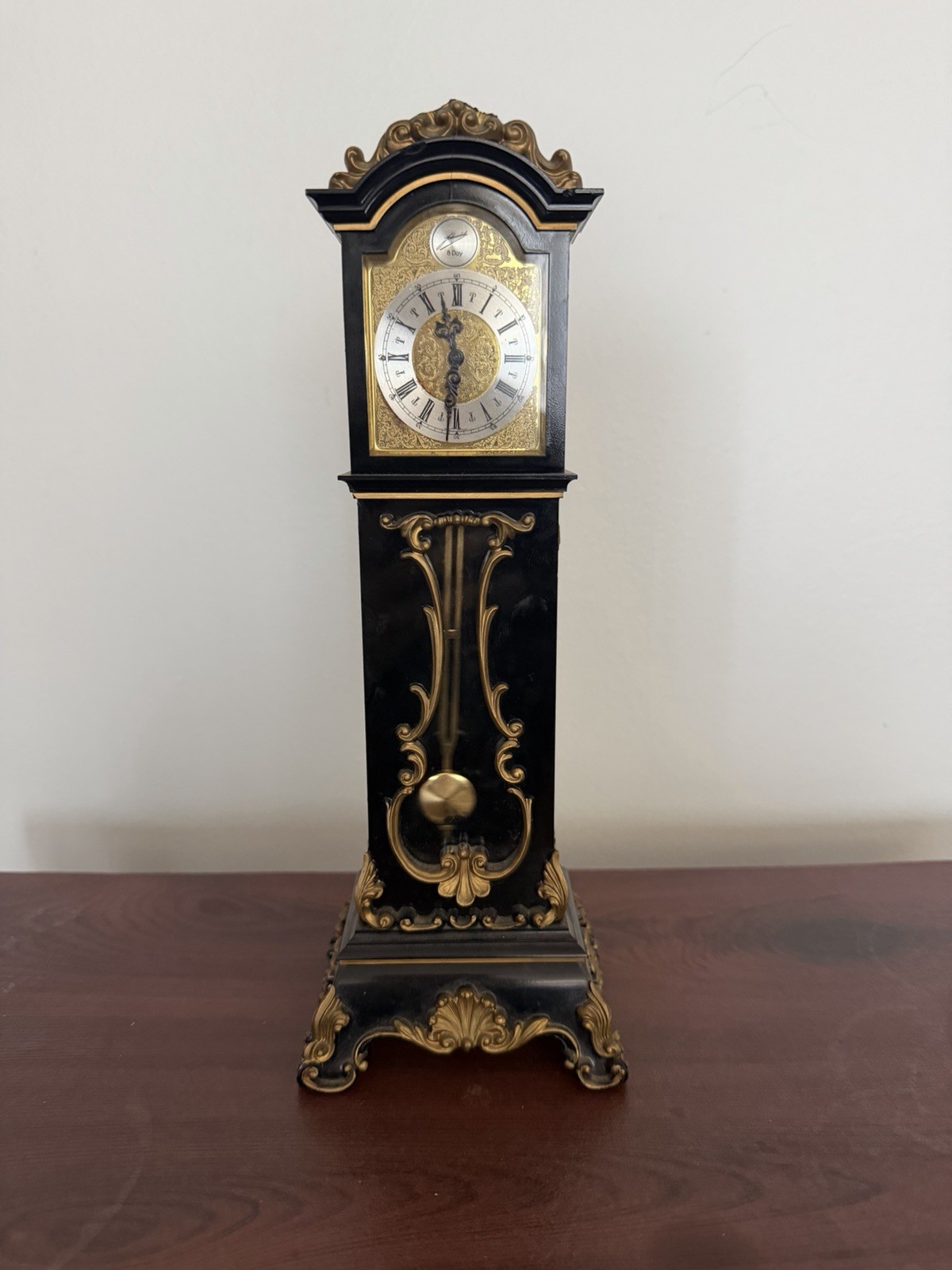 Vintage Schmid 8-Day Miniature Grandfather Clock West Germany. Vintage Schmid 8-Day Miniature Grandfather Clock West Germany.