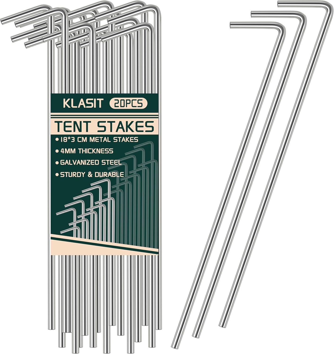 20 Pack Of Heavy Duty Metal Galvanized Steel Tent Stakes for Camping/Inflatables 20 Pack Of Heavy Duty Metal Galvanized Steel Tent Stakes for Camping/Inflatables