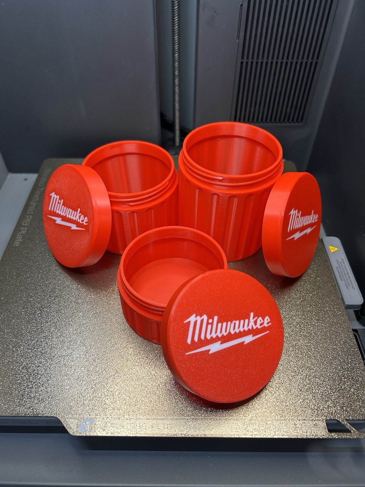 Tool Brand Container Set of 3 Sizes Threaded Screw & Parts Storage 3D Printed Tool Brand Container Set of 3 Sizes Threaded Screw & Parts Storage 3D Printed