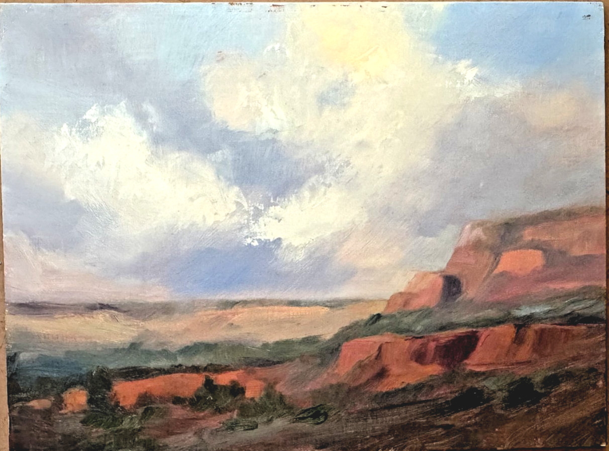 Monsoon Season Sedona Arizona Southwest Oil on Board Painting 9 x 12