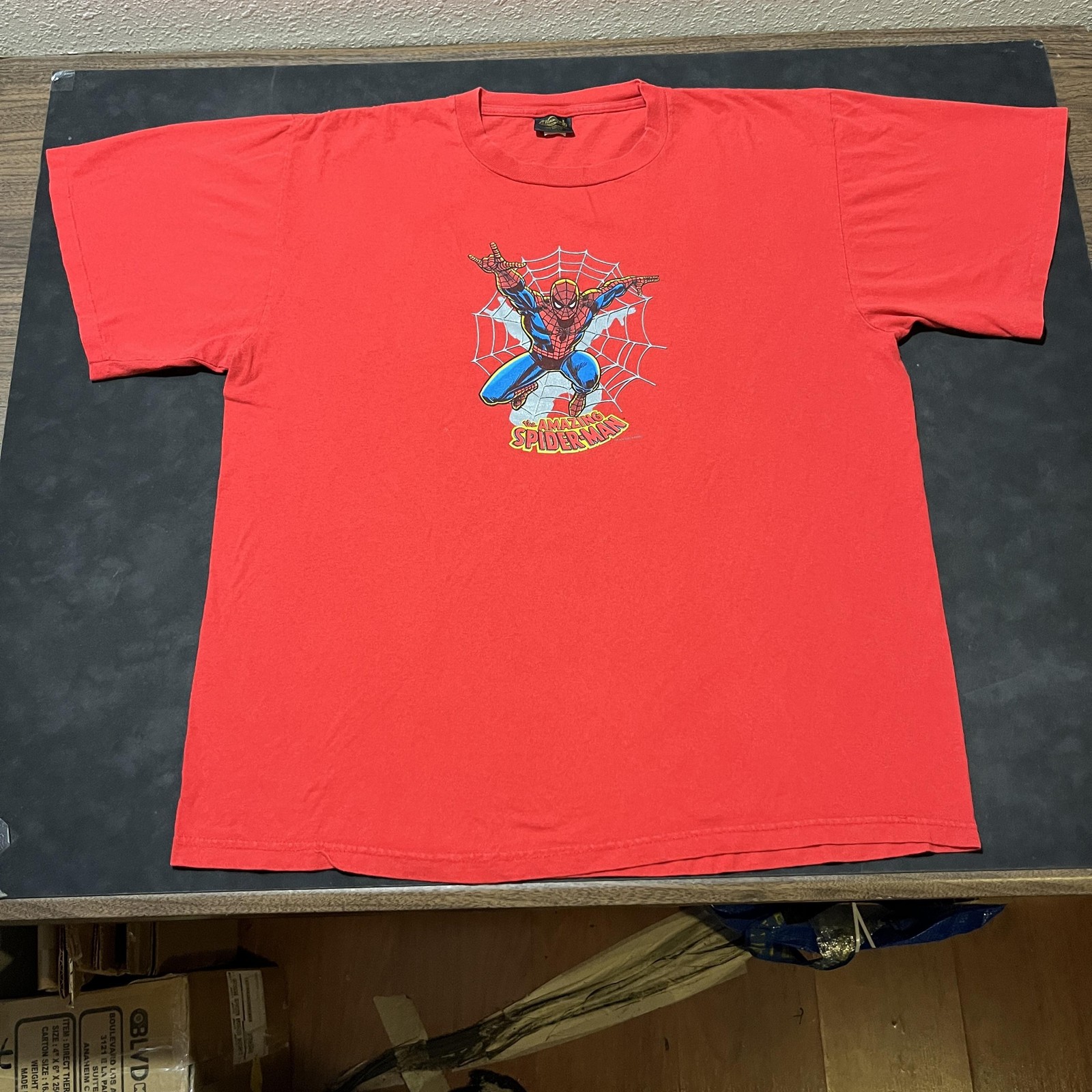 Vintage Spider Man Shirt Mens XL Red Amazing Marvel Changes Made USA 90s