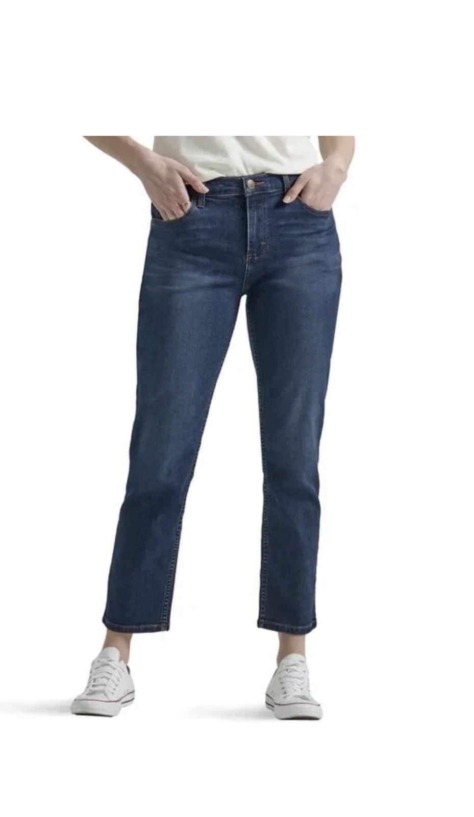 LEE - SIZE: 4 M - Heritage High-Rise Slim Straight Jeans In Blurred Nights -NEW LEE - SIZE: 4 M - Heritage High-Rise Slim Straight Jeans In Blurred Nights -NEW