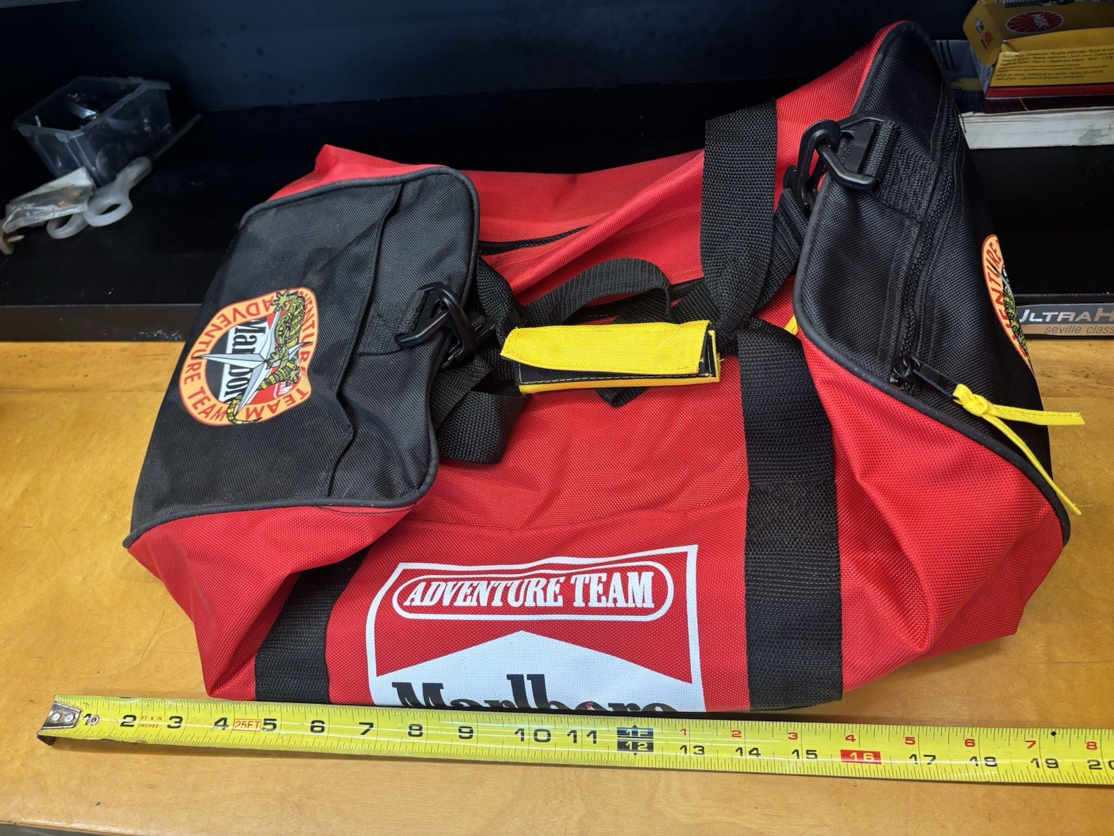 Vtg Promotional Marlboro Adventure Team Large Heavy Duty Gym / Duffel Bag 20x9.5 Vtg Promotional Marlboro Adventure Team Large Heavy Duty Gym / Duffel Bag 20x9.5