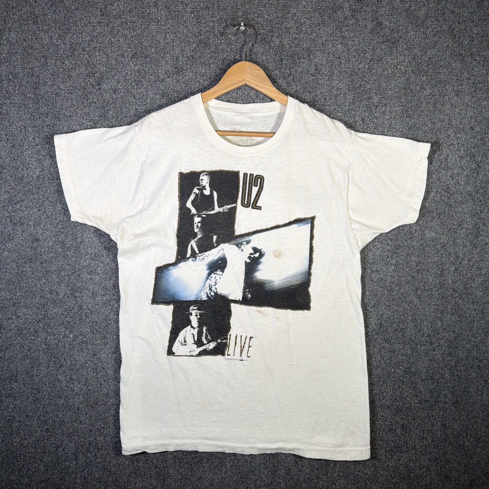 Vintage U2 Shirt Large White 80s Band Tee Live Tour Rock Music 1987 Joshua Tree Vintage U2 Shirt Large White 80s Band Tee Live Tour Rock Music 1987 Joshua Tree