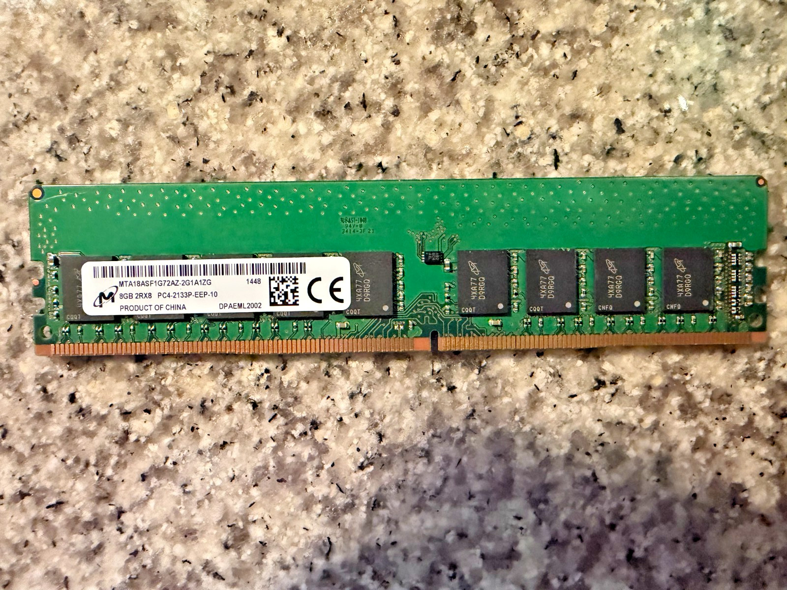 MICRON MTA18ASF1G72AZ-2G1 8GB 2Rx8 17000 PC4-2133-U ECC UNBUFFERED MEMORY RAM