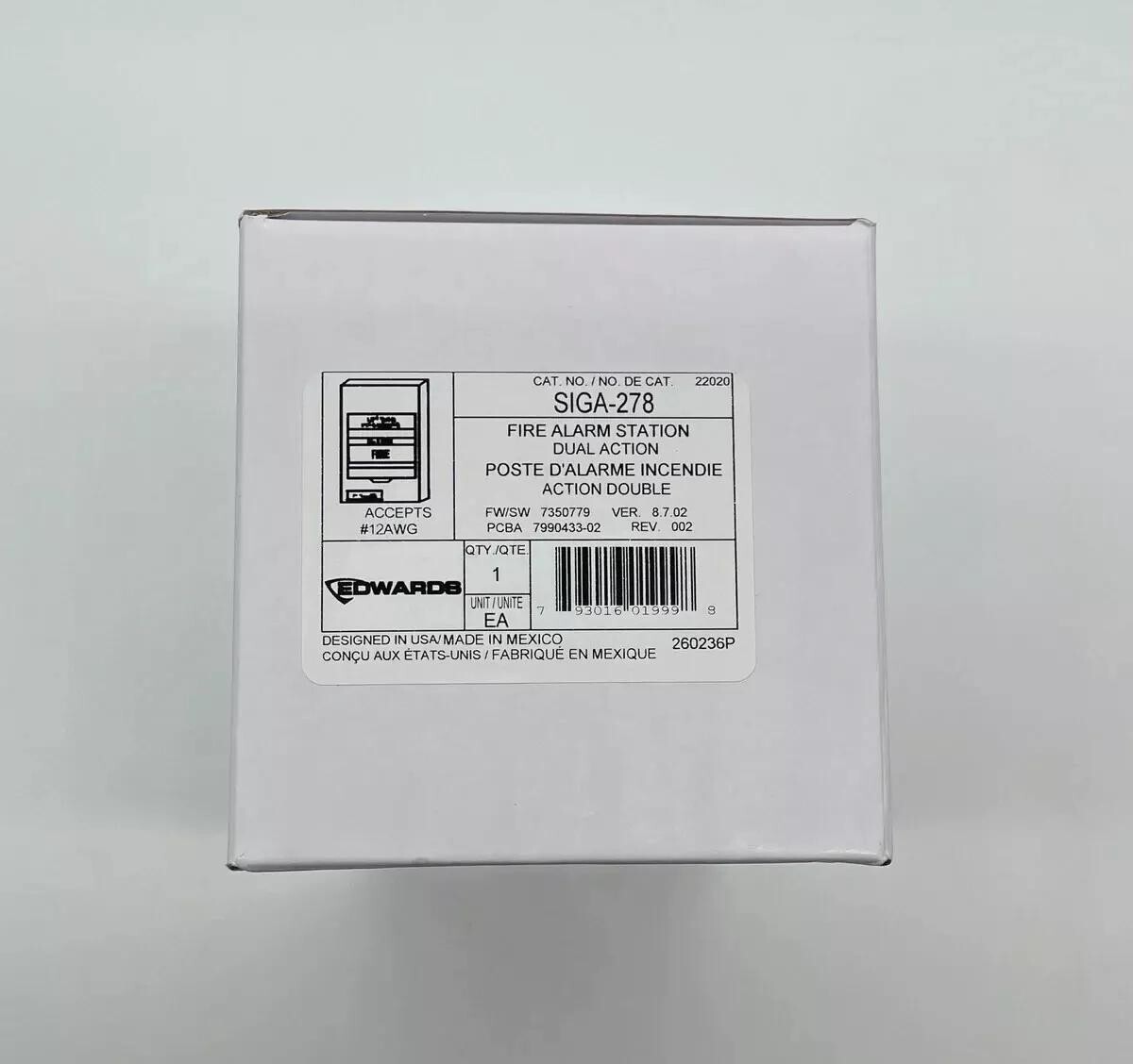 EDWARDS EST SIGA-278 INTELLIGENT PULL STATION USA STOCK EDWARDS EST SIGA-278 INTELLIGENT PULL STATION USA STOCK