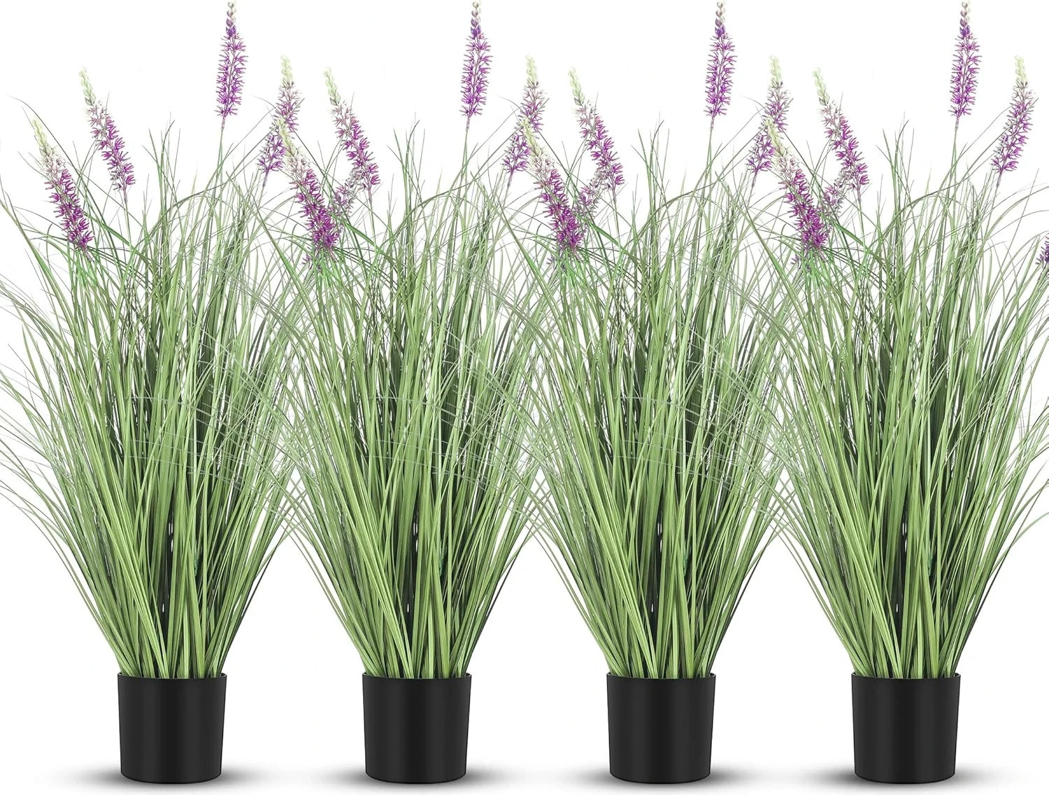 4-Piece 3ft Tall Faux Lavender Plants for Home & Garden Decor