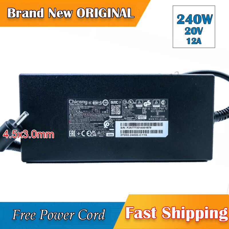 @Original 20V 240W AC Adapter For MSI Pulse 15 B13VFK-413US Charger Power Supply