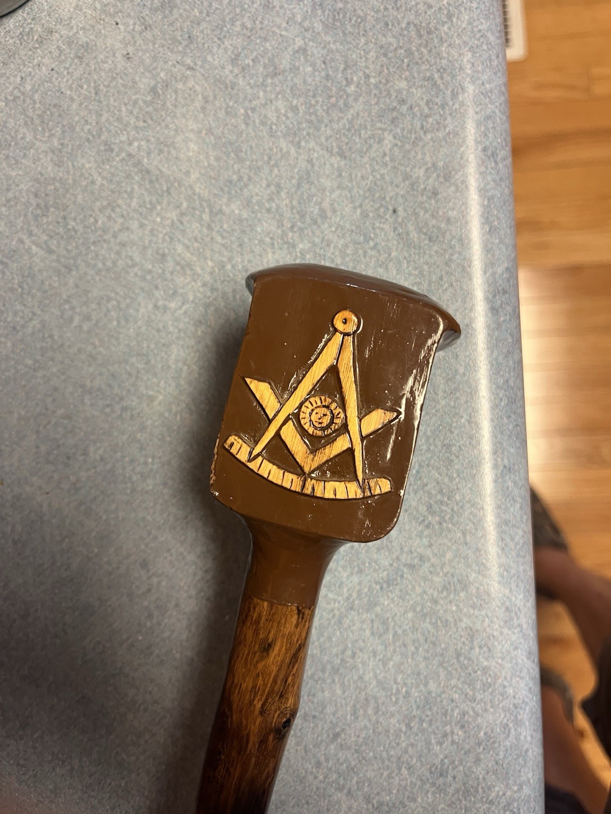 Antique Vintage Freemasons Masonic Wood Walking Stick Cane Hand Carved Folk Art Antique Vintage Freemasons Masonic Wood Walking Stick Cane Hand Carved Folk Art