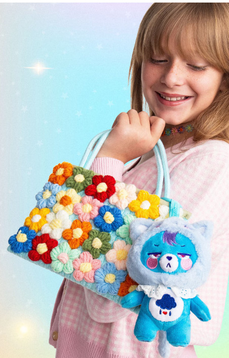 Care Bears Cutie Companions Plush Dangler Grumpy bear Sealed Bag Open box NEW