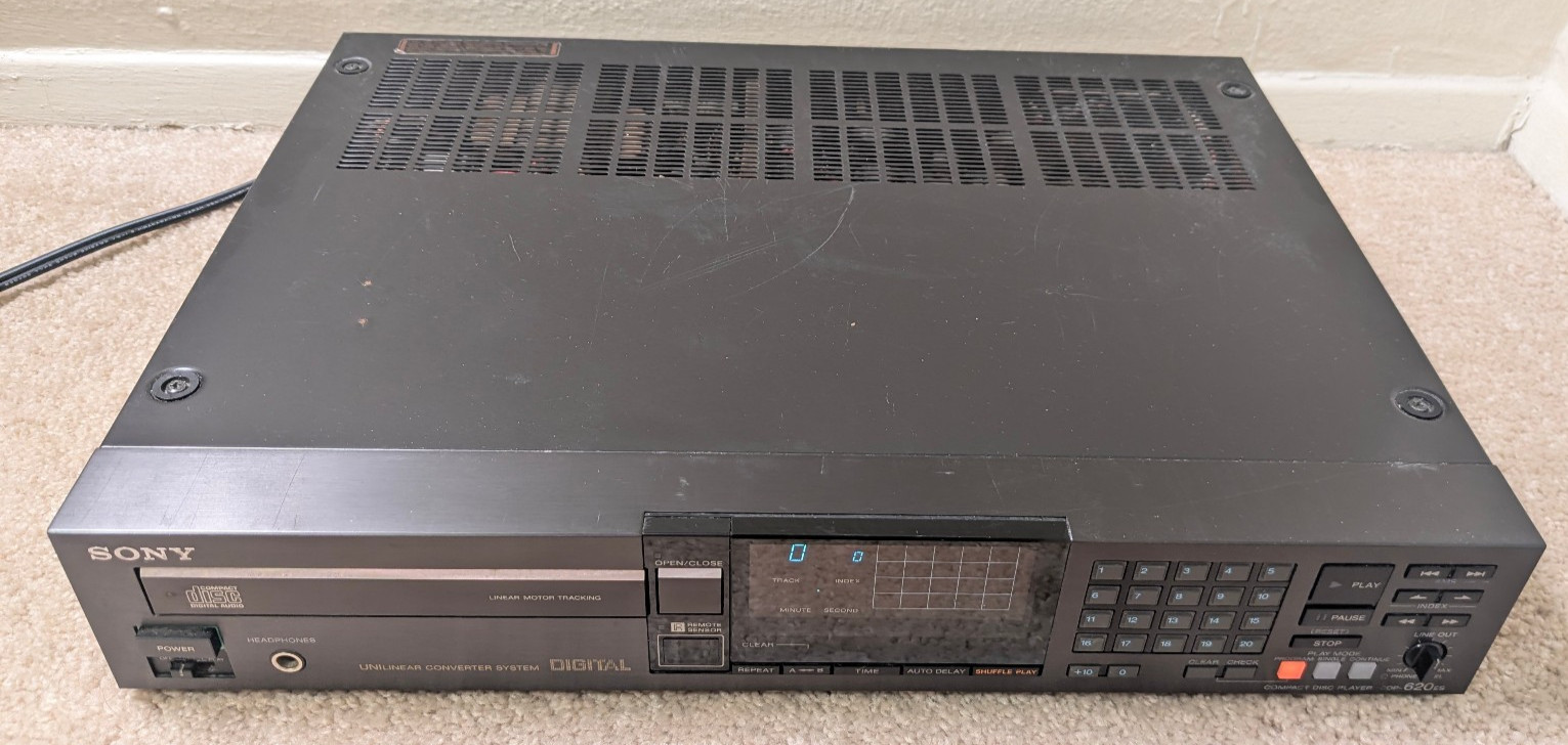Sony CDP-620ES CD Player Vintage 1985 Rare / READ Disc Tray issue