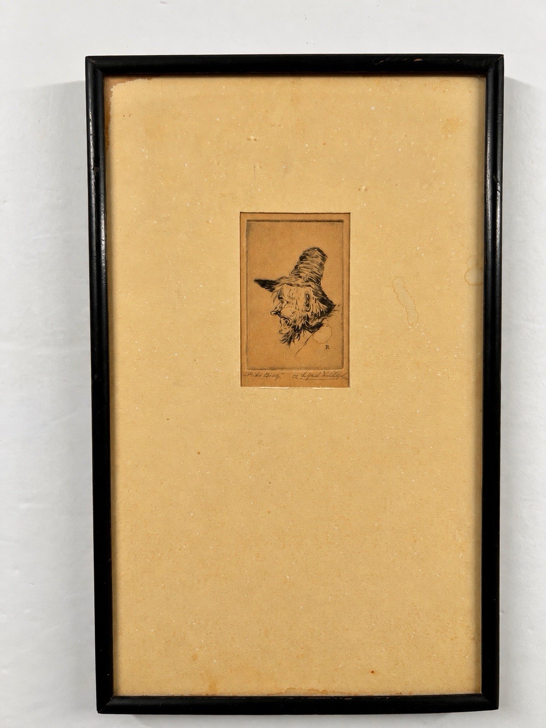 Antique Alfred Rudolph Miniature Pen and Ink Drawing 