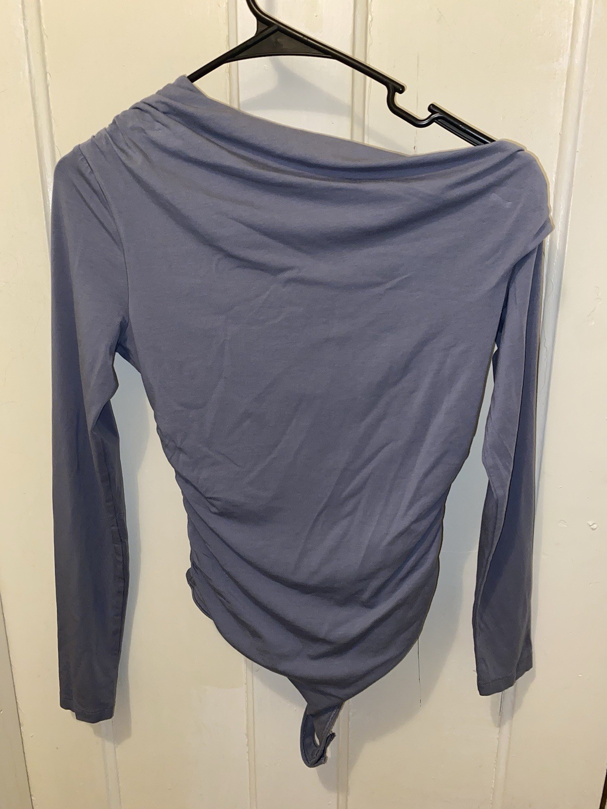 Abercrombie & Fitch Slate Blue Off-Shoulder Ruched Bodysuit Women\'s  XS NWOT 