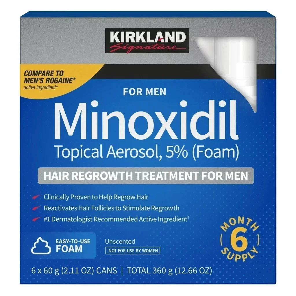 Kirkland Signature Hair Regrowth 5% Minoxidil FOAM for Men - 6 Month Supply Kirkland Signature Hair Regrowth 5% Minoxidil FOAM for Men - 6 Month Supply