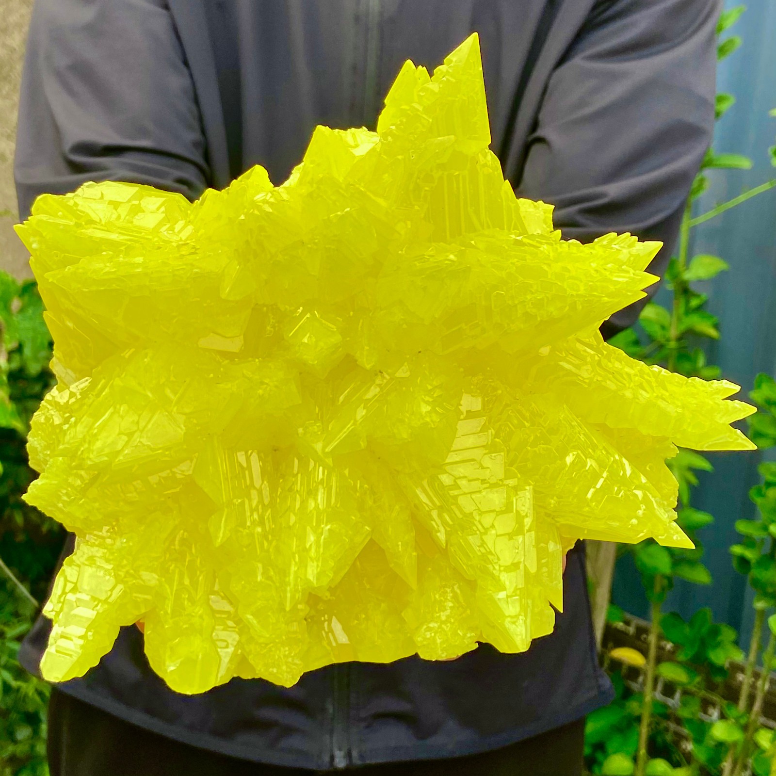 3.08LB Rare yellow sulfur crystal quartz crystal mineral specimen