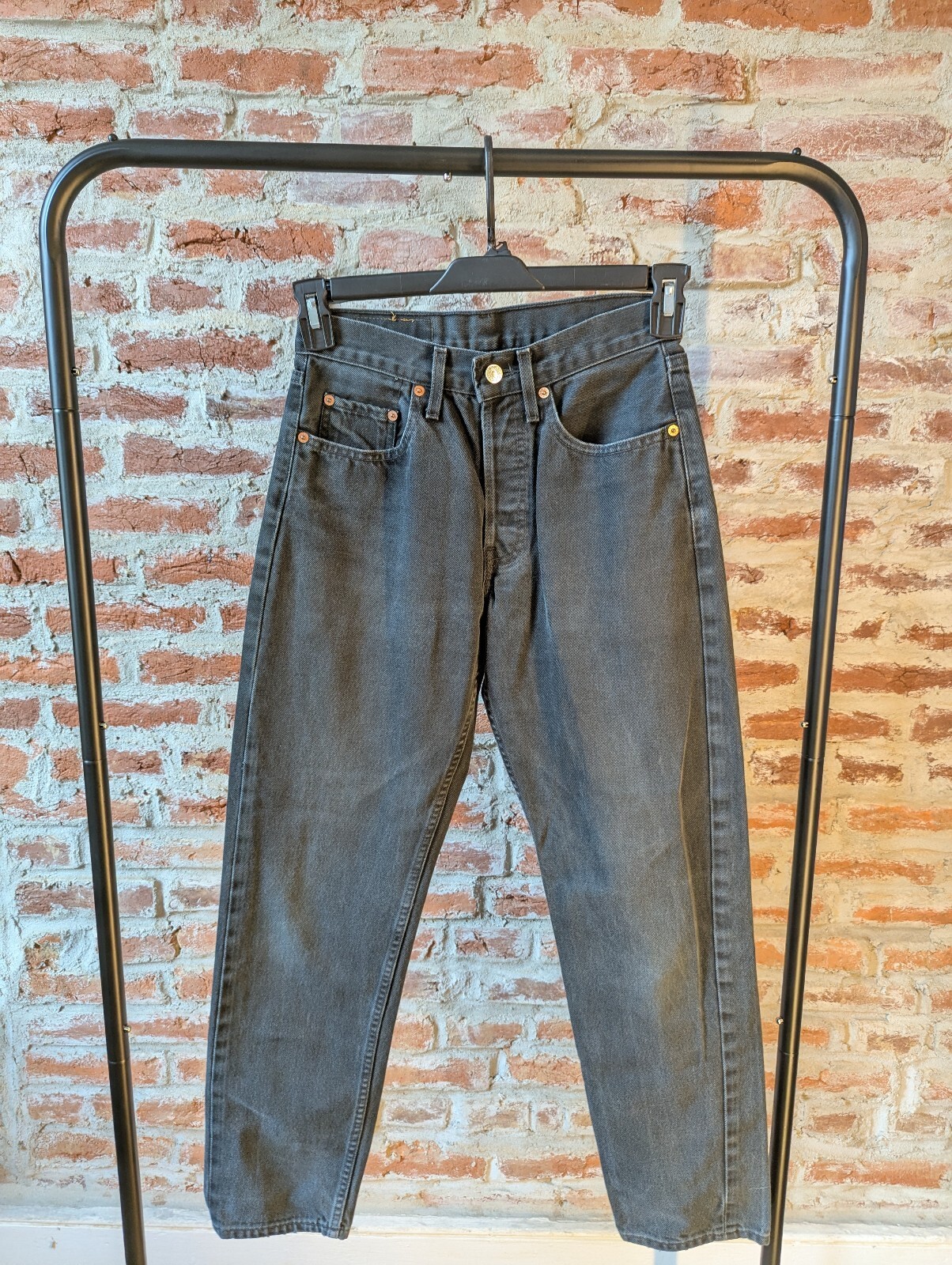 Vintage 1994 Levi\'s Men\'s 536 Black Jeans W29 L30 Button Fly Tapered Made Mexico