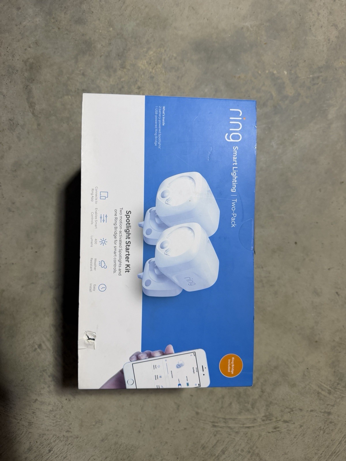 Ring Smart Lighting Two Pack Spot Light Starter Kit White